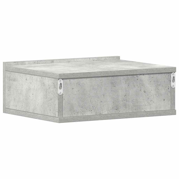 Betoninharmaa kelluvat yöpöydät Saif 40x30x15cm (2 kpl puinen)