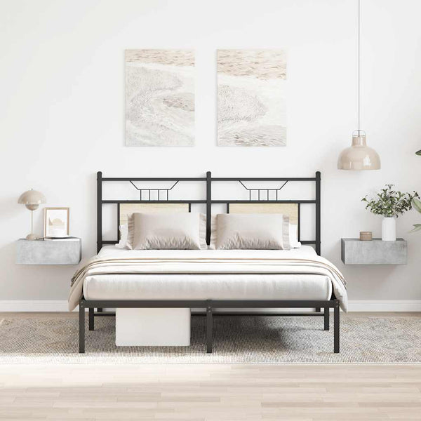 Betoninharmaa kelluvat yöpöydät Saif 40x30x15cm (2 kpl puinen)