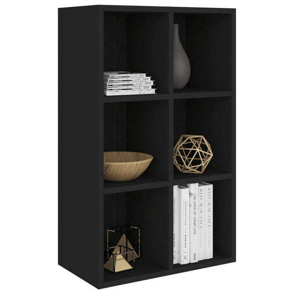 Schwarzes Bücherregal/Kommode Anasztaszia 66x30x98cm (Spanplatte)