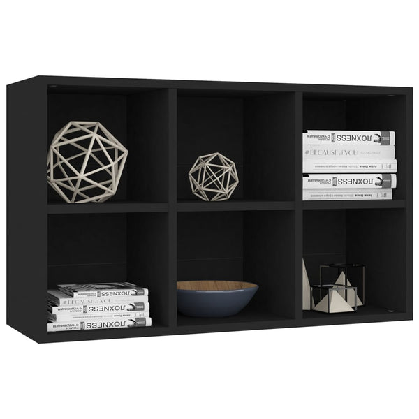 Schwarzes Bücherregal/Kommode Anasztaszia 66x30x98cm (Spanplatte)