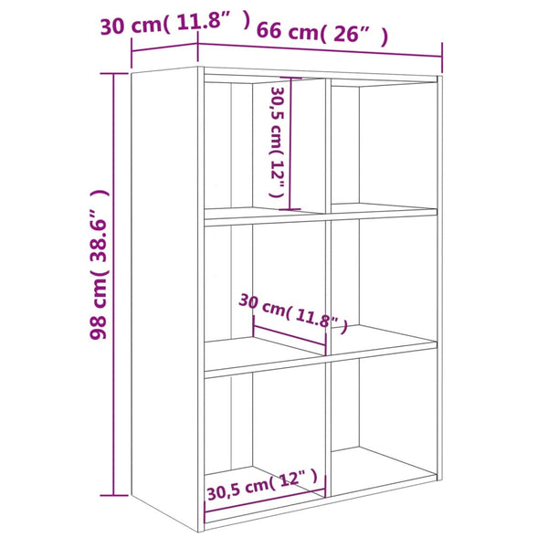 Schwarzes Bücherregal/Kommode Anasztaszia 66x30x98cm (Spanplatte)