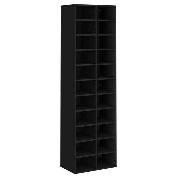 Schwarzer Schuhschrank Delfina 54x34x183cm (Spanplatte)