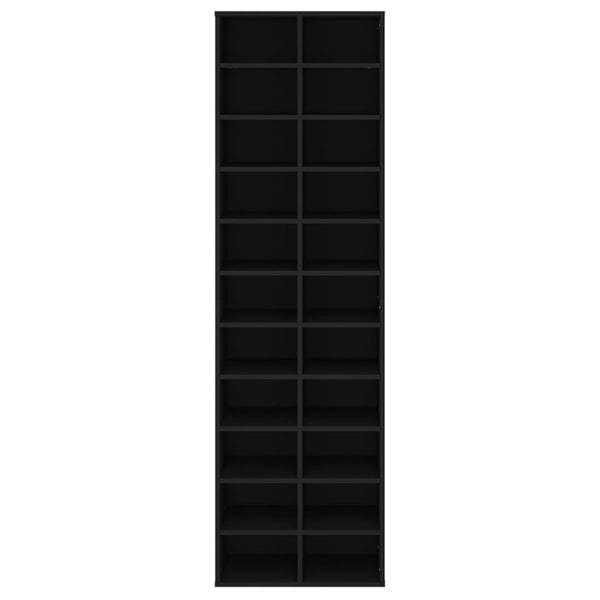 Schwarzer Schuhschrank Delfina 54x34x183cm (Spanplatte)
