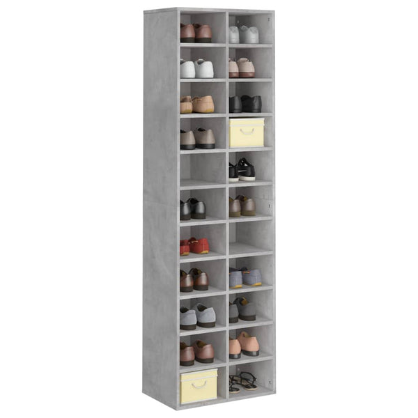 Schuhschrank Delfina 54x34x183cm in Betongrau (Spanplatte)