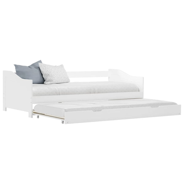Schlafsofa-Gestell aus Kiefer Massivholz Zinisoara weiß 90x200cm