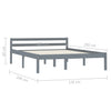 Graues Bettgestell Mazare 120x200cm (Kiefer)