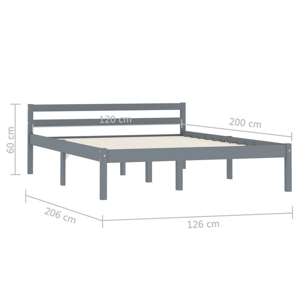 Graues Bettgestell Mazare 120x200cm (Kiefer)