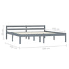 Grauer Bettrahmen Mazare 180x200cm (Kiefer)