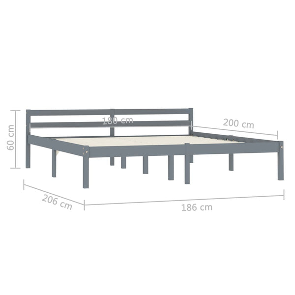 Grauer Bettrahmen Mazare 180x200cm (Kiefer)