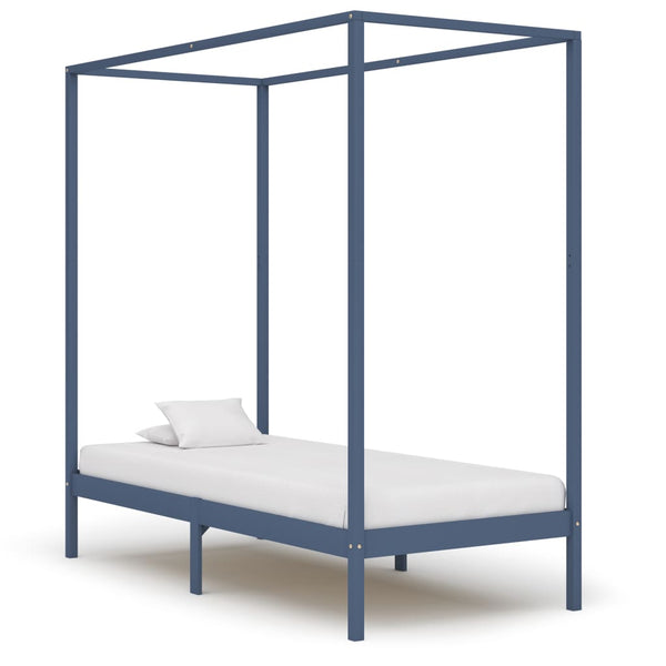 Graues Himmelbett Cristofora 90x200cm (Kiefer)