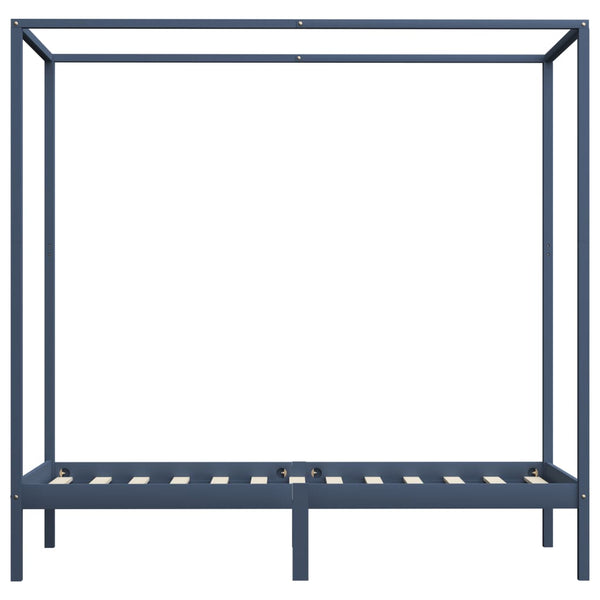 Graues Himmelbett Cristofora 90x200cm (Kiefer)