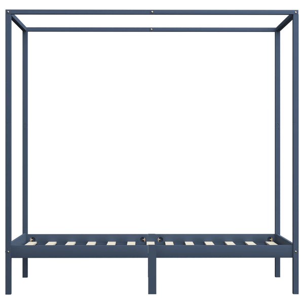 Graues Himmelbett Cristofora 100x200cm (Kiefer)
