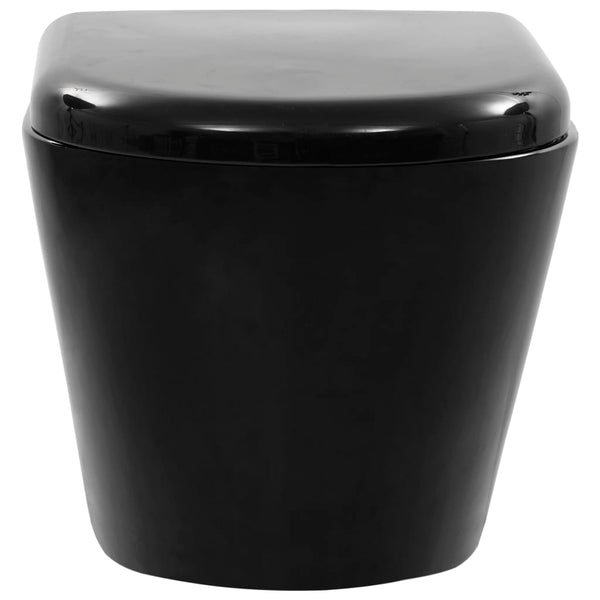 Schwarze wandhängende spülrandlose Toilette Keramik Panteru