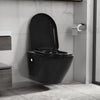 Schwarze wandhängende spülrandlose Toilette Keramik Panteru