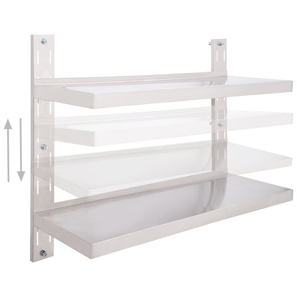 Edelstahl geschichtetes schwimmendes Wandregal Crum 100x30cm