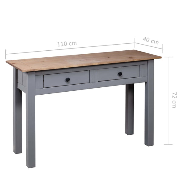 Grauer Konsolentisch Rona 110x40x72cm (Kiefer Panama-Serie)