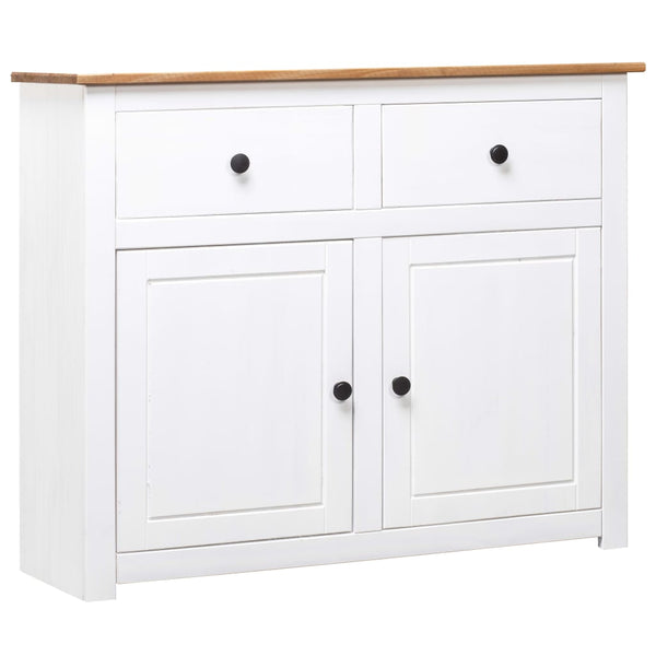 Weißes Sideboard Bandy 93x40x80cm (Kiefer Panama-Serie)