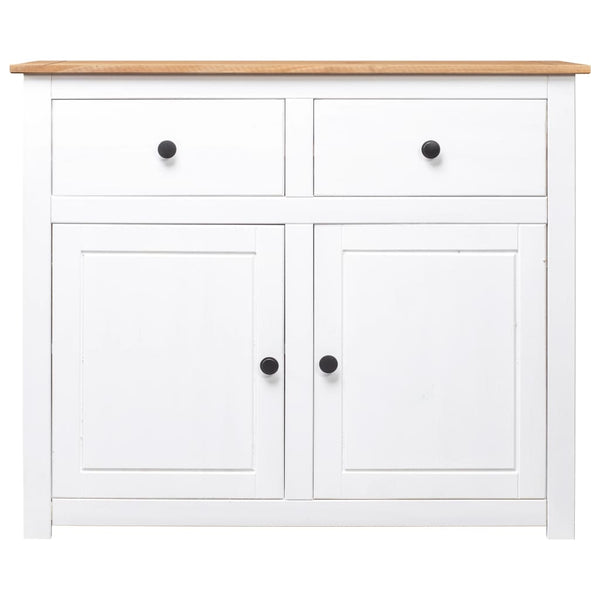Weißes Sideboard Bandy 93x40x80cm (Kiefer Panama-Serie)