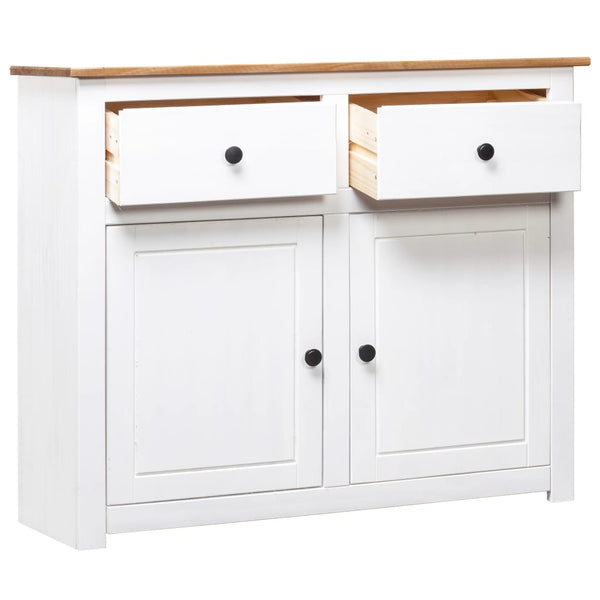 Weißes Sideboard Bandy 93x40x80cm (Kiefer Panama-Serie)