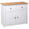 Weißes Sideboard Bandy 93x40x80cm (Kiefer Panama-Serie)