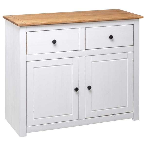 Weißes Sideboard Bandy 93x40x80cm (Kiefer Panama-Serie)