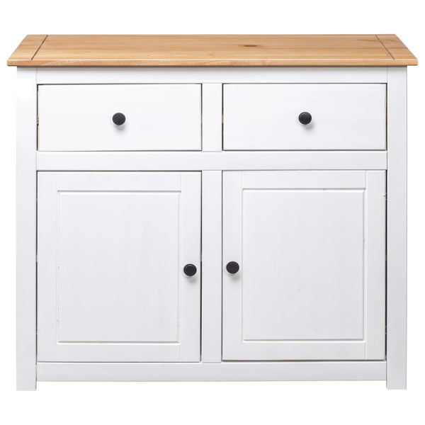 Weißes Sideboard Bandy 93x40x80cm (Kiefer Panama-Serie)