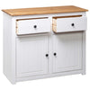 Weißes Sideboard Bandy 93x40x80cm (Kiefer Panama-Serie)