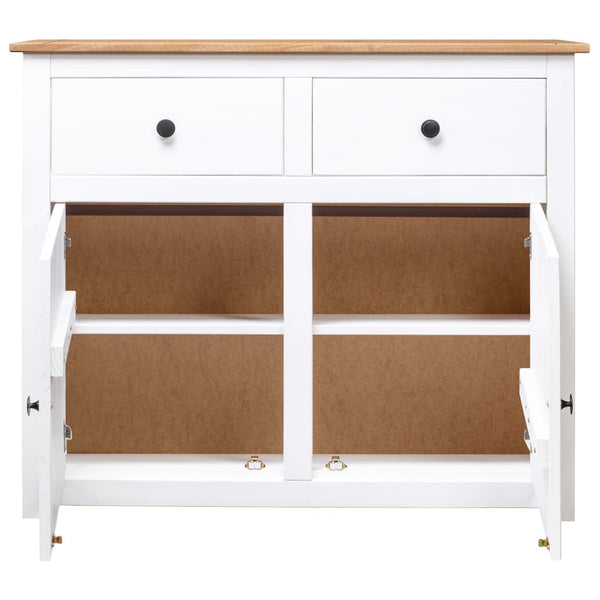 Weißes Sideboard Bandy 93x40x80cm (Kiefer Panama-Serie)