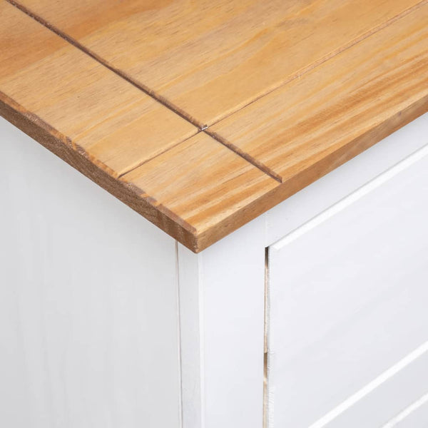 Weißes Sideboard Bandy 93x40x80cm (Kiefer Panama-Serie)