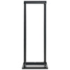 Schwarzer Brennholzständer mit Bodenplatte Man 37x37x113cm (Stahl)