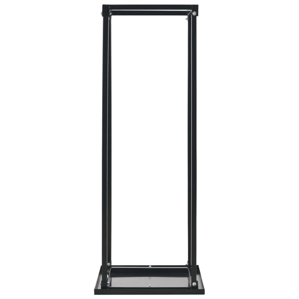 Schwarzer Brennholzständer mit Bodenplatte Man 37x37x113cm (Stahl)