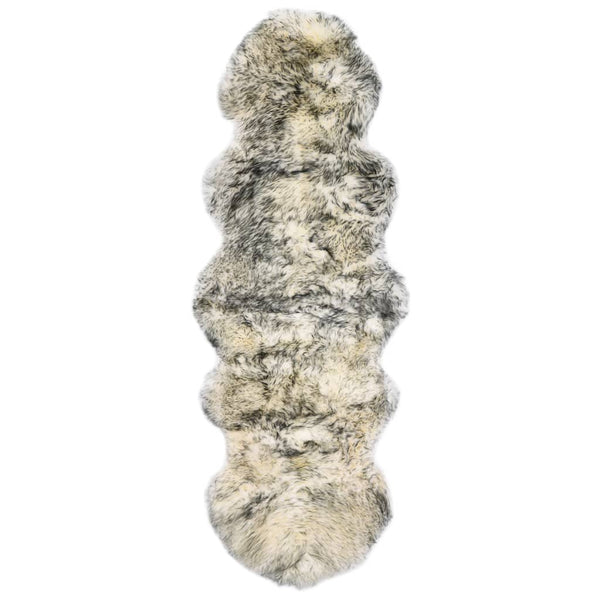 Dunkelgrauer Melange-Lammfellteppich Epraxia 60x180cm