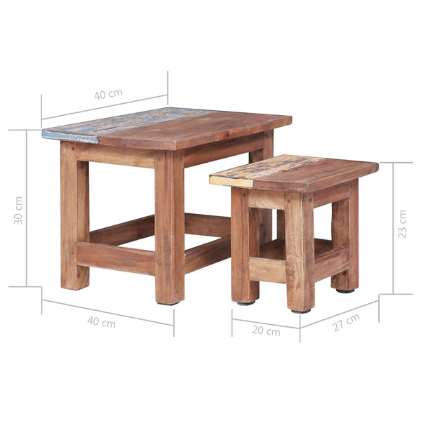 Beistelltisch-Set Ienasescu (2-teilig, Mahagoni)