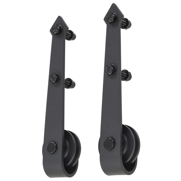 Schwarzes Schiebetürschienen-Set Stahl Curghel 200cm