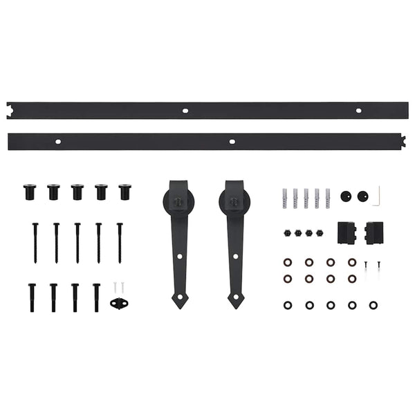 Schwarzes Schiebetürschienen-Set Stahl Curghel 200cm