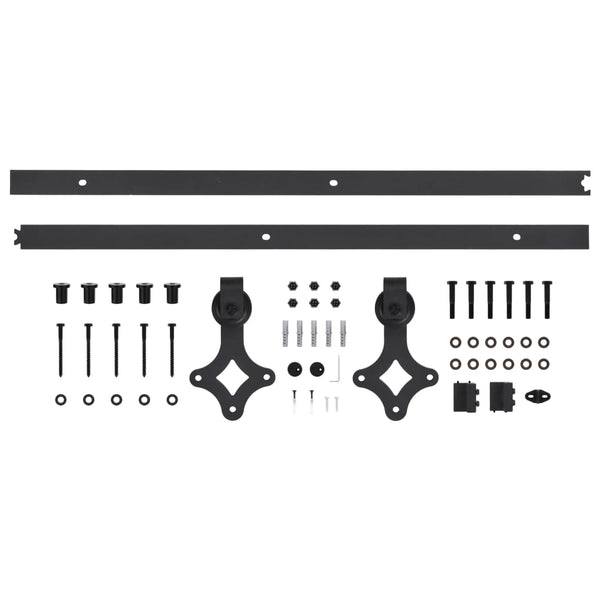 Schiebetürbeschlag-Set in Schwarz aus Stahl Pahonia 183 cm