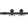 Schwarzes Schiebetür-Beschlagset aus Stahl Nichiforos 183cm