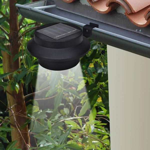 Schwarze Solarlampe für den Zaun Giuliani (12 LEDs)