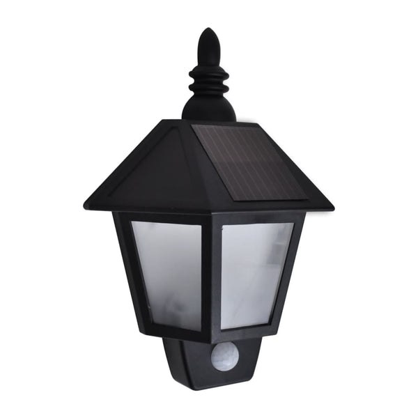 Schwarze Außenwandleuchten Solar Senor (2 Stk. Bewegungssensor)