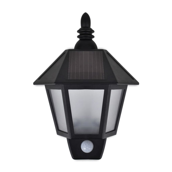 Schwarze Außenwandleuchten Solar Senor (2 Stk. Bewegungssensor)