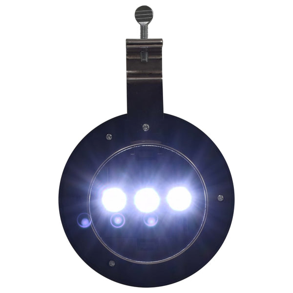 Weiße Duru-Solar-Außenleuchte 12 cm (12 runde LEDs)
