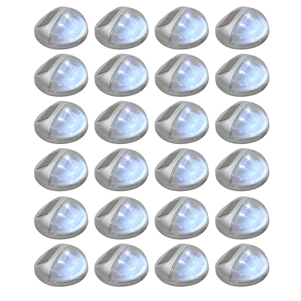 Silberne Solar-Außenwandleuchten Dorli (LED 24 Stk. rund)
