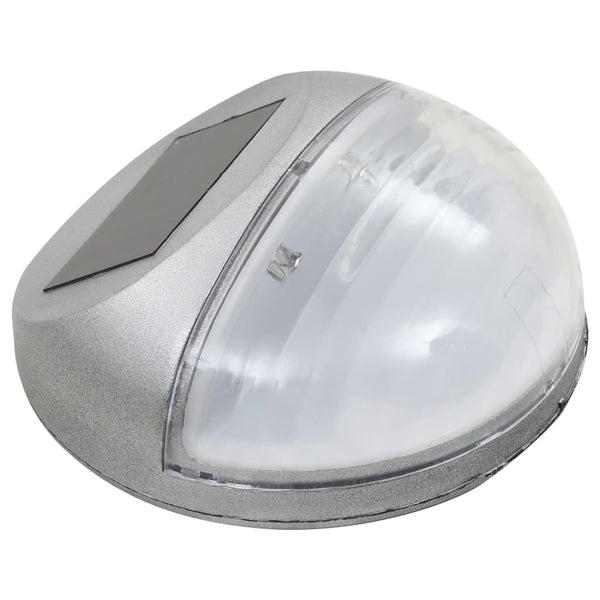 Silberne Solar-Außenwandleuchten Dorli (LED 24 Stk. rund)