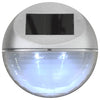 Silberne Solar-Außenwandleuchten Dorli (LED 24 Stk. rund)