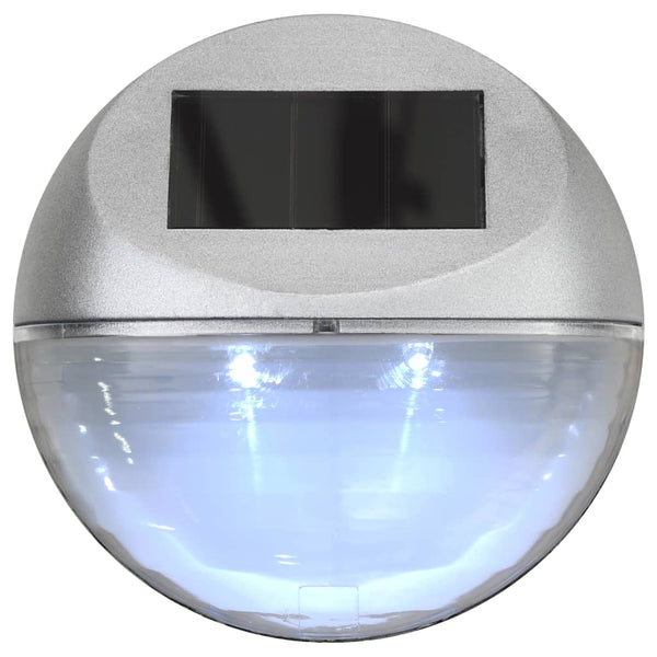 Silberne Solar-Außenwandleuchten Dorli (LED 24 Stk. rund)