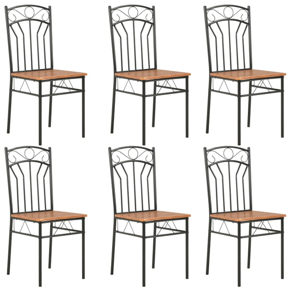 Ruskea ruokapöydän tuolit Iliada (6 kpl mdf)