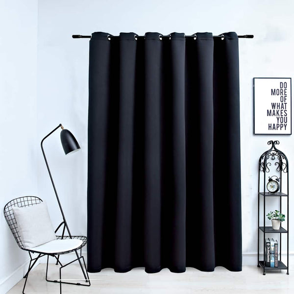 Schwarzer Verdunkelungsvorhang Shyla 290x245cm (mit Metallringen)