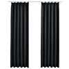 Schwarze Verdunkelungsvorhänge mit Haken Carol 140x245cm (2 St.)
