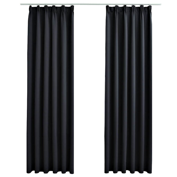 Schwarze Verdunkelungsvorhänge mit Haken Carol 140x245cm (2 St.)