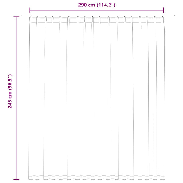 Anthrazitfarbener Verdunkelungsvorhang mit Haken Purece 290x245cm